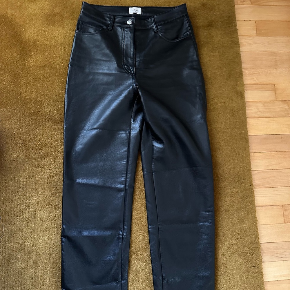Aritzia Wilfred Straight Leather Pants